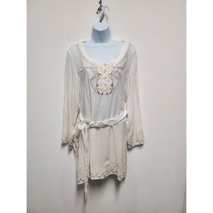 Monoreno White Bohemian Style Dress Sz M